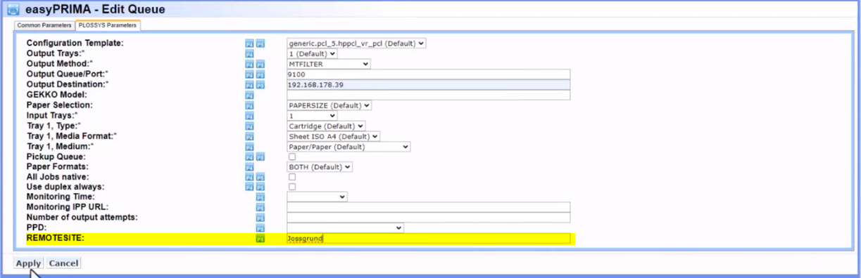 Remote site configuration